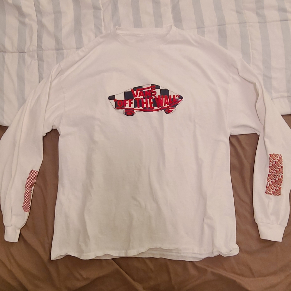 Vans Off The Wall Long Sleeve T-Shirt, White, XL